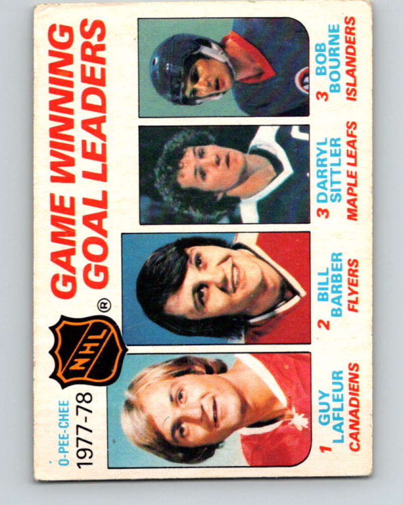 1978-79 O-Pee-Chee #69 Guy LaFleur/Barber/Sittler/Bourne LL   V21827