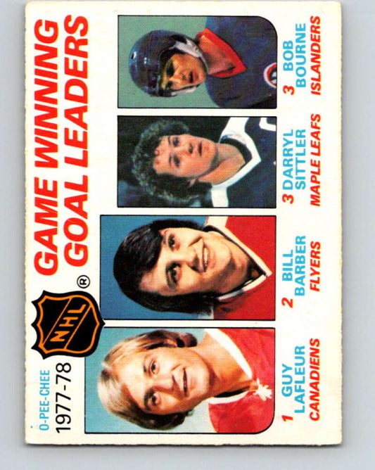 1978-79 O-Pee-Chee #69 Guy LaFleur/Barber/Sittler/Bourne LL   V21828
