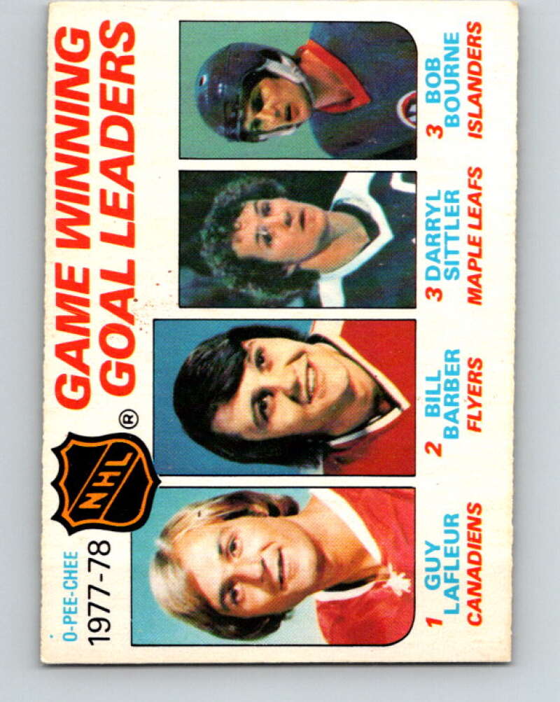 1978-79 O-Pee-Chee #69 Guy LaFleur/Barber/Sittler/Bourne LL   V21829