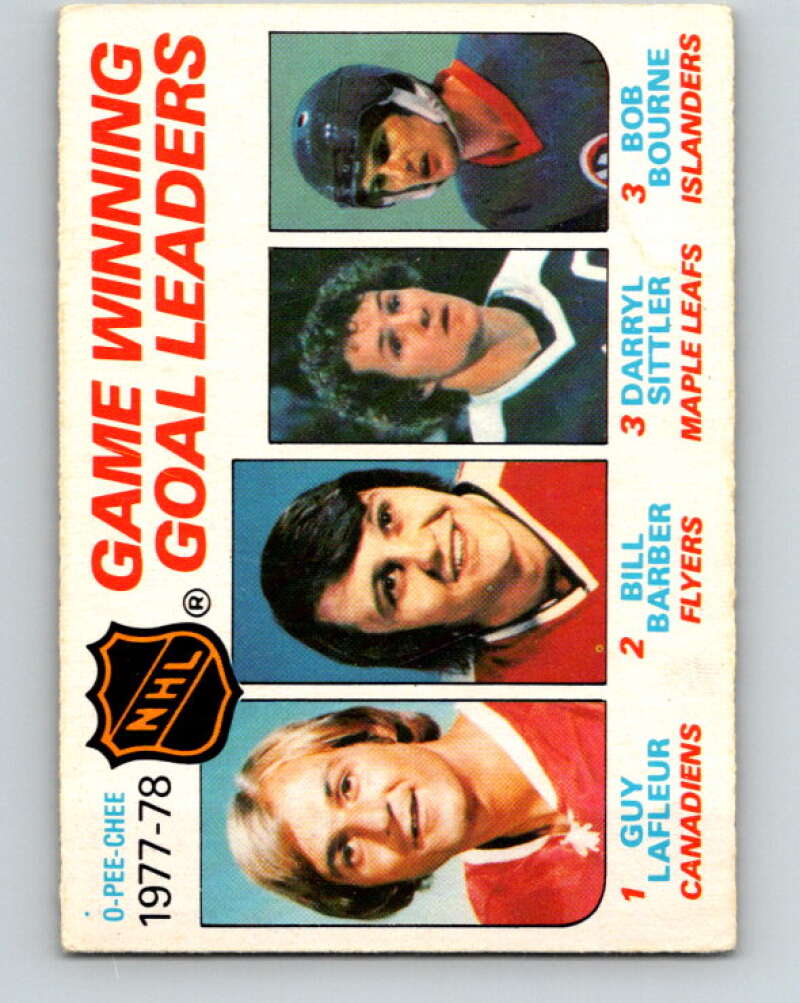 1978-79 O-Pee-Chee #69 Guy LaFleur/Barber/Sittler/Bourne LL   V21830