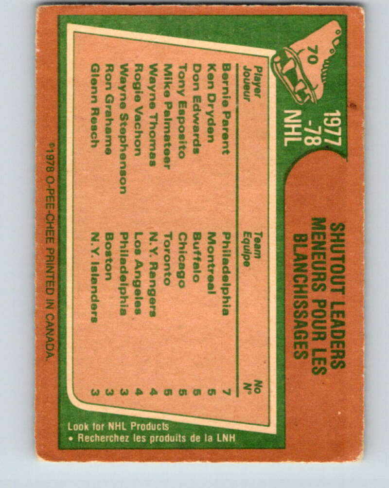 1978-79 O-Pee-Chee #70 Parent/Dryden/Edwards/Esposito/Palmateer  V21832