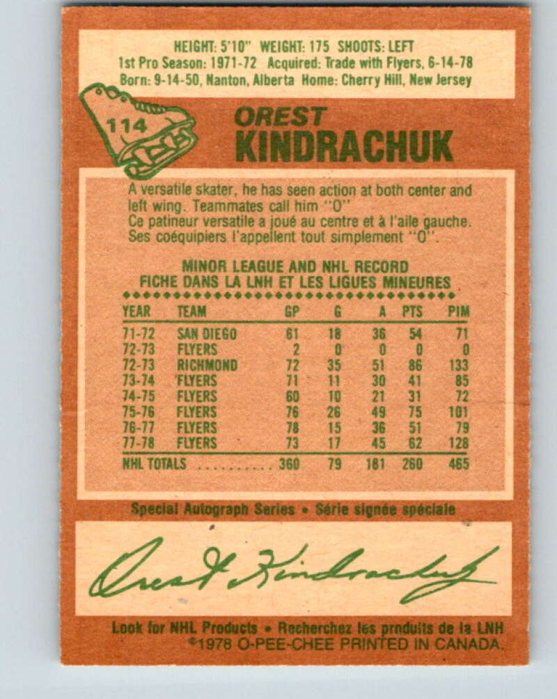 1978-79 O-Pee-Chee #114 Orest Kindrachuk  Pittsburgh Penguins  V22495