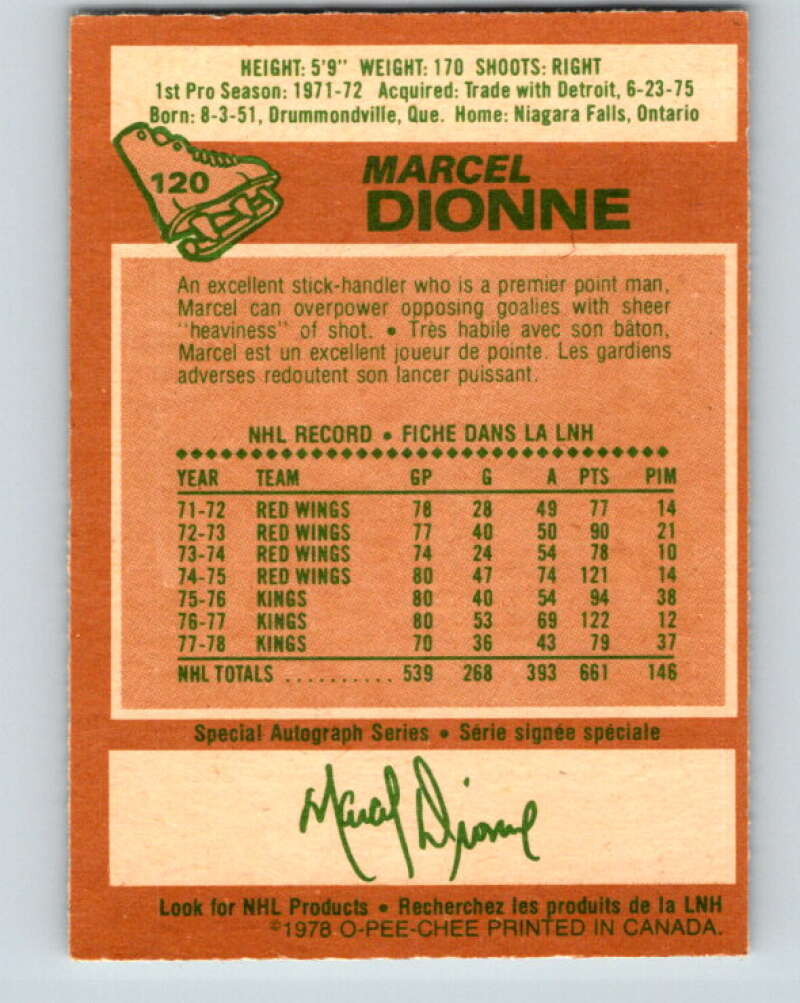 1978-79 O-Pee-Chee #120 Marcel Dionne  Los Angeles Kings  V22569
