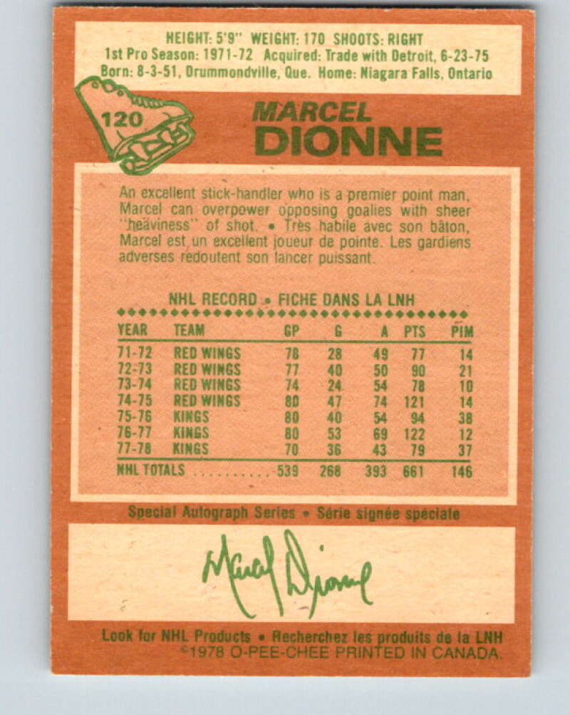 1978-79 O-Pee-Chee #120 Marcel Dionne  Los Angeles Kings  V22570