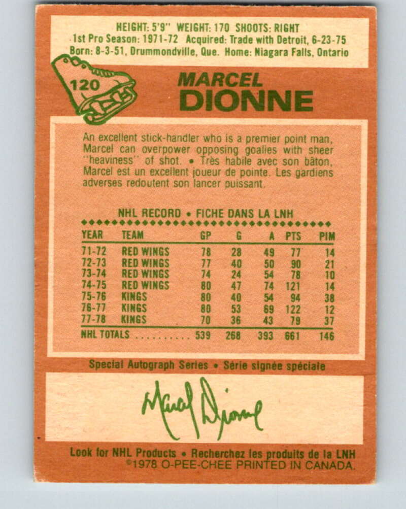 1978-79 O-Pee-Chee #120 Marcel Dionne  Los Angeles Kings  V22571