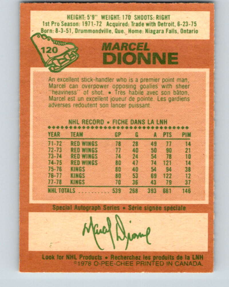 1978-79 O-Pee-Chee #120 Marcel Dionne  Los Angeles Kings  V22572