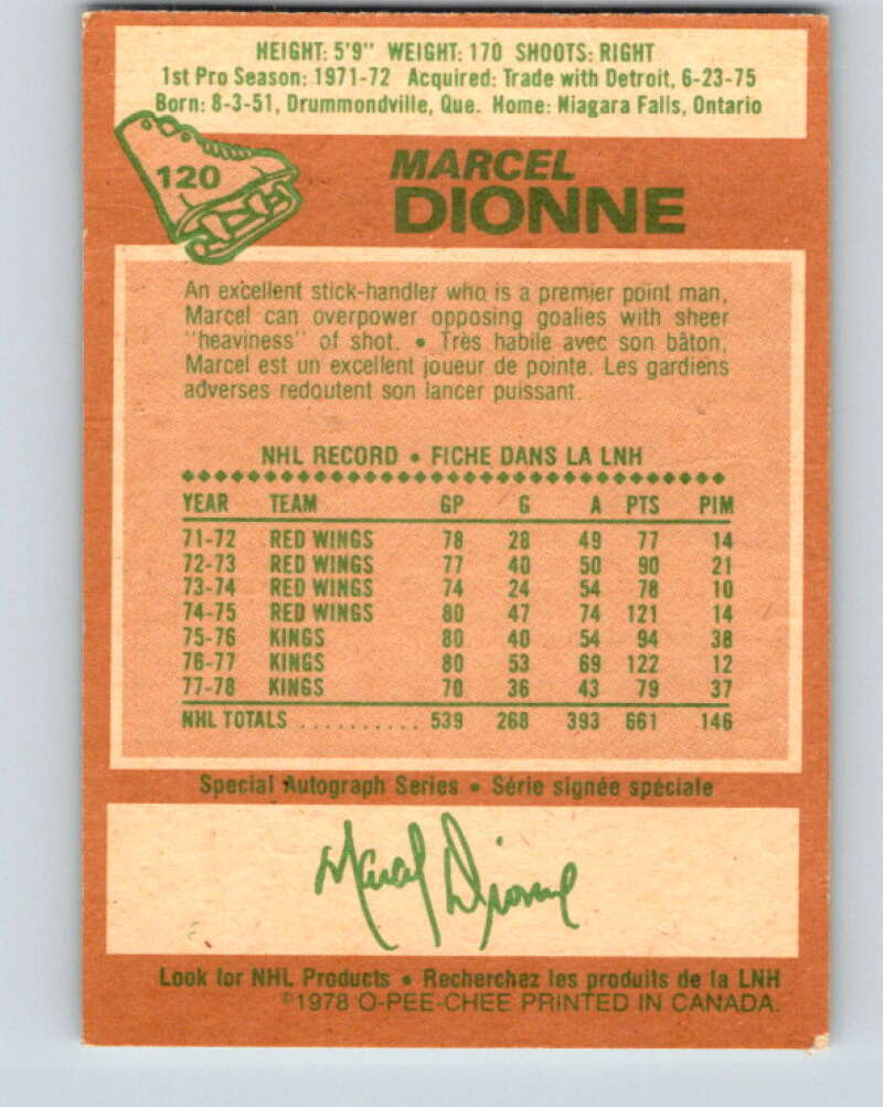 1978-79 O-Pee-Chee #120 Marcel Dionne  Los Angeles Kings  V22573