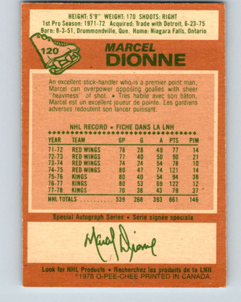 1978-79 O-Pee-Chee #120 Marcel Dionne  Los Angeles Kings  V22574