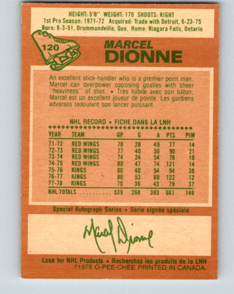 1978-79 O-Pee-Chee #120 Marcel Dionne  Los Angeles Kings  V22576