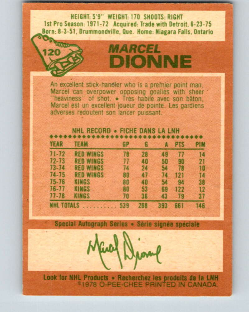 1978-79 O-Pee-Chee #120 Marcel Dionne  Los Angeles Kings  V22578