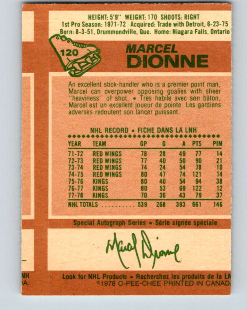 1978-79 O-Pee-Chee #120 Marcel Dionne  Los Angeles Kings  V22579