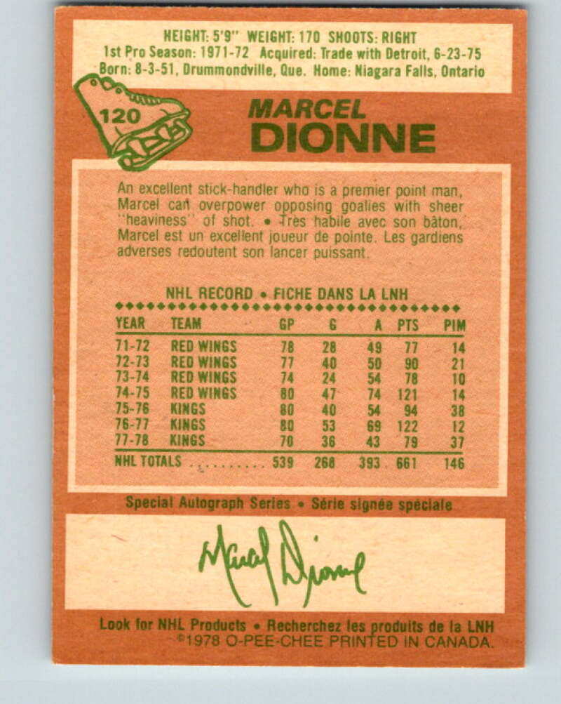 1978-79 O-Pee-Chee #120 Marcel Dionne  Los Angeles Kings  V22581