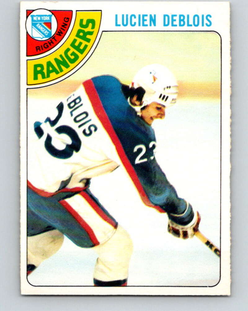 1978-79 O-Pee-Chee #136 Lucien DeBlois RC Rookie Rangers  V22819