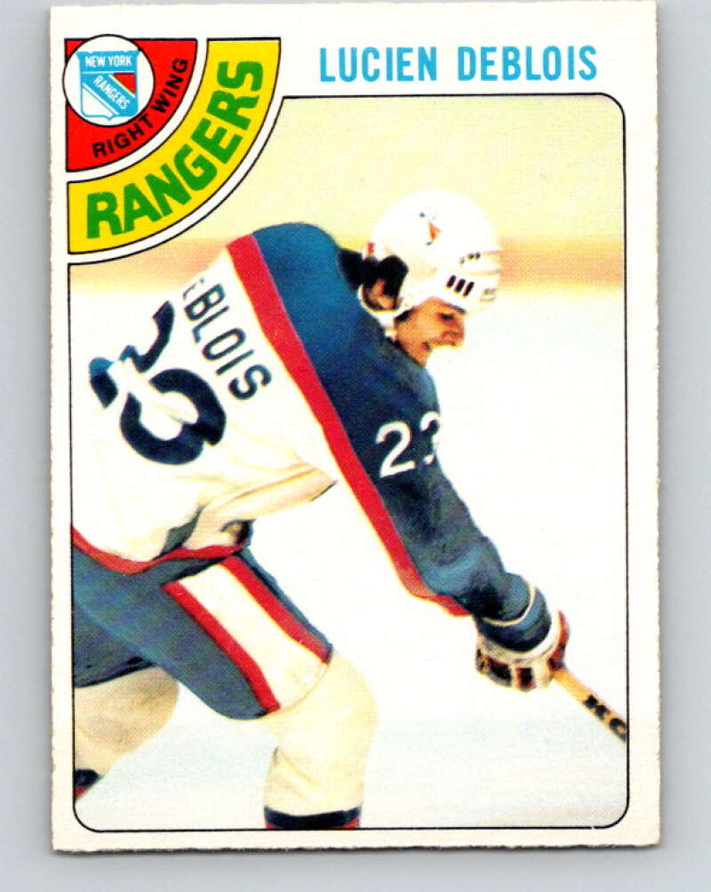 1978-79 O-Pee-Chee #136 Lucien DeBlois RC Rookie Rangers  V22823