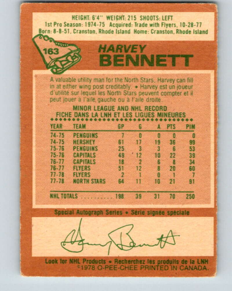 1978-79 O-Pee-Chee #163 Harvey Bennett  St. Louis Blues  V23167