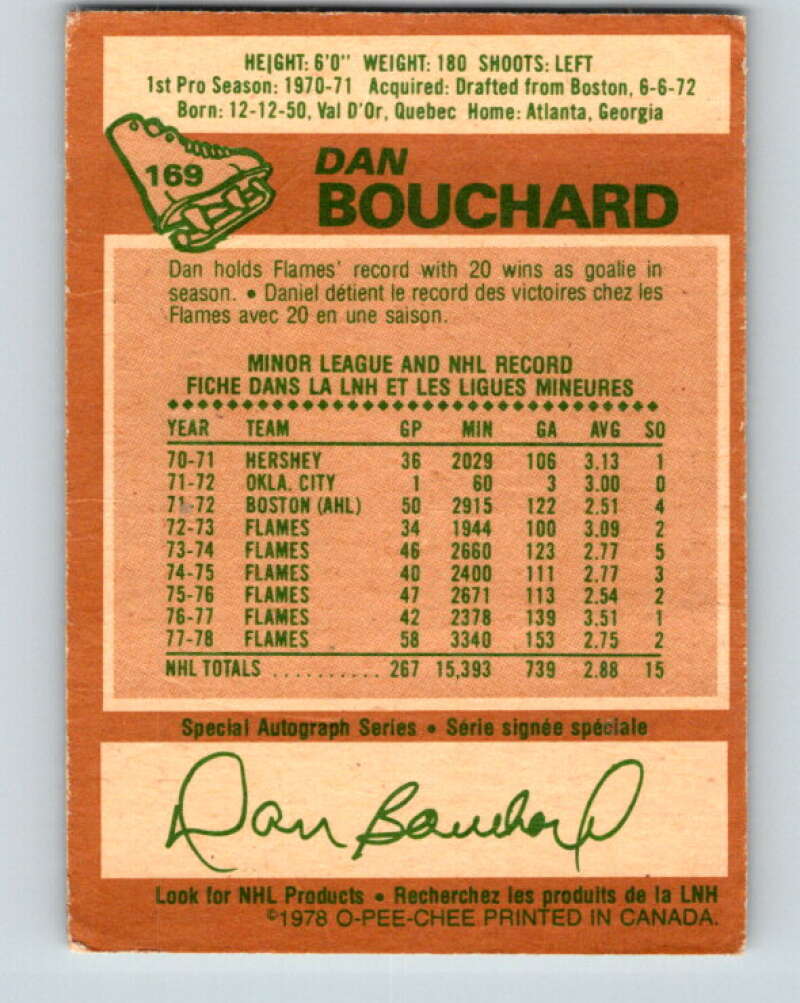 1978-79 O-Pee-Chee #169 Dan Bouchard  Atlanta Flames  V23244