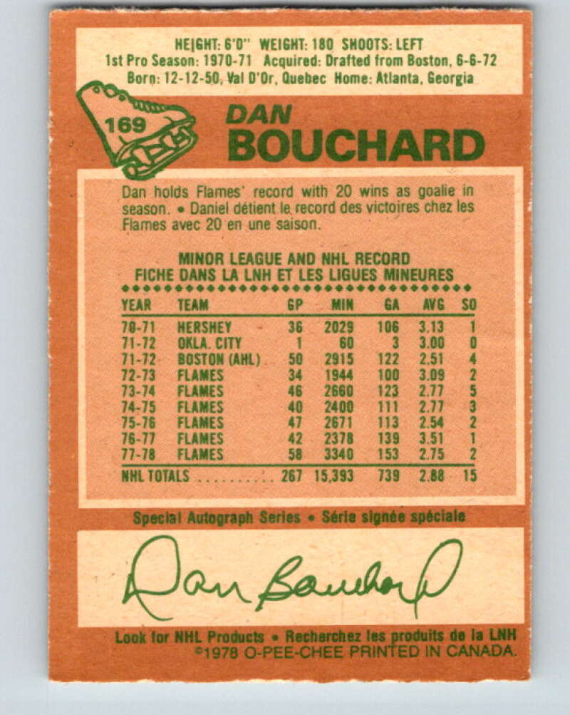 1978-79 O-Pee-Chee #169 Dan Bouchard  Atlanta Flames  V23245