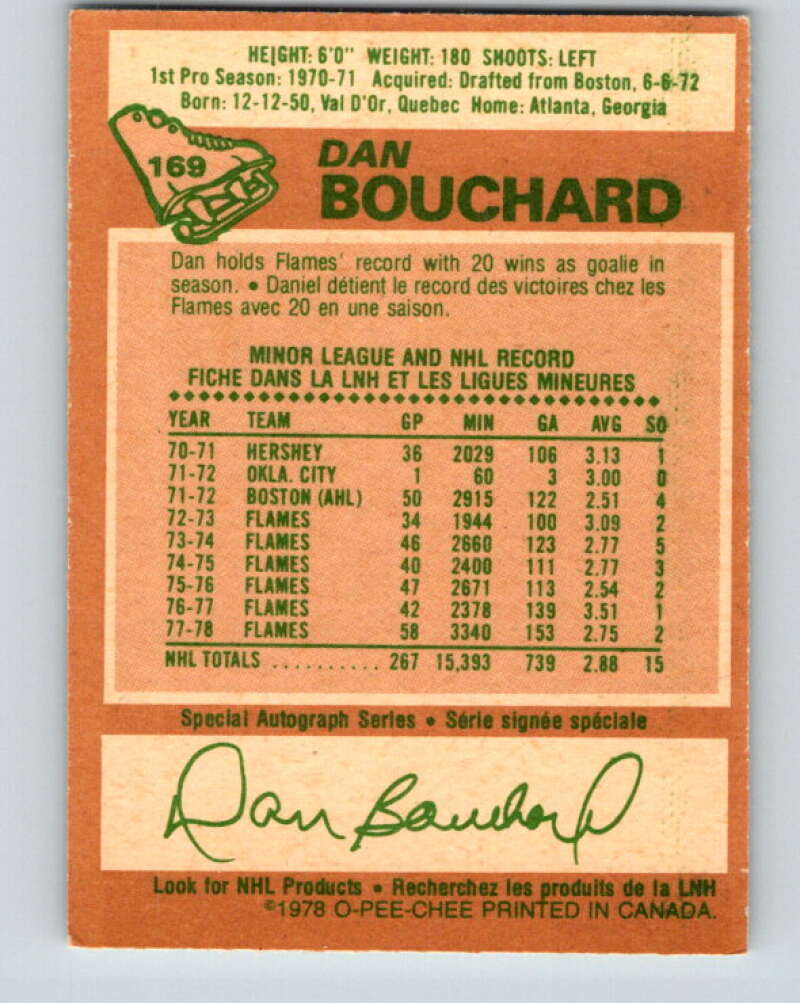 1978-79 O-Pee-Chee #169 Dan Bouchard  Atlanta Flames  V23246
