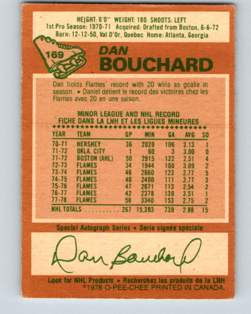 1978-79 O-Pee-Chee #169 Dan Bouchard  Atlanta Flames  V23248