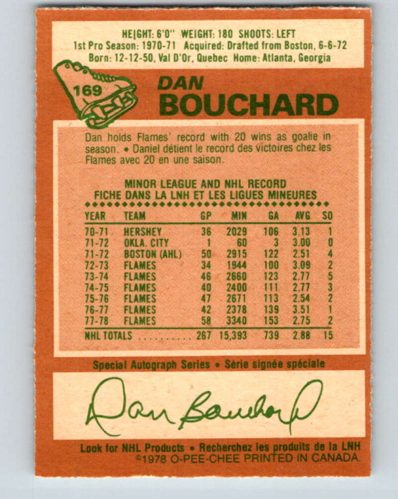 1978-79 O-Pee-Chee #169 Dan Bouchard  Atlanta Flames  V23250