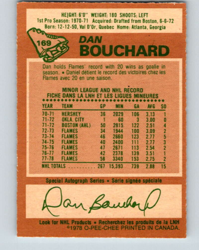 1978-79 O-Pee-Chee #169 Dan Bouchard  Atlanta Flames  V23251
