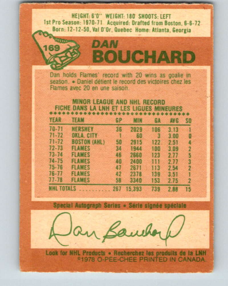 1978-79 O-Pee-Chee #169 Dan Bouchard  Atlanta Flames  V23252