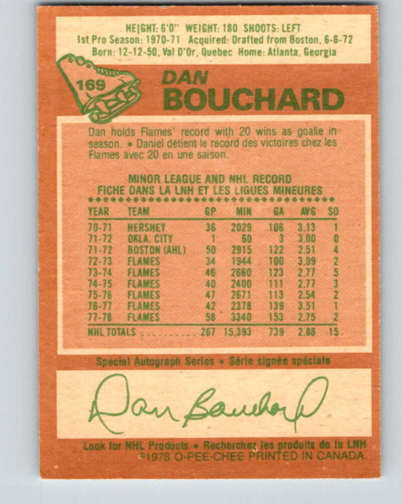 1978-79 O-Pee-Chee #169 Dan Bouchard  Atlanta Flames  V23254