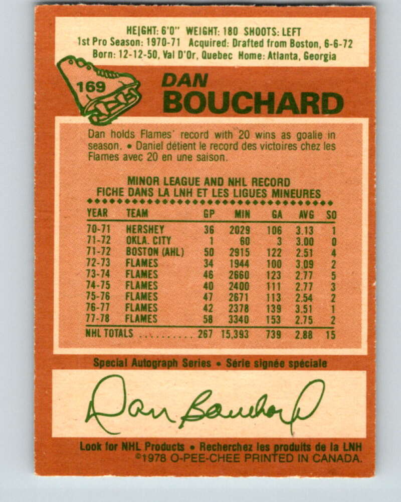 1978-79 O-Pee-Chee #169 Dan Bouchard  Atlanta Flames  V23255