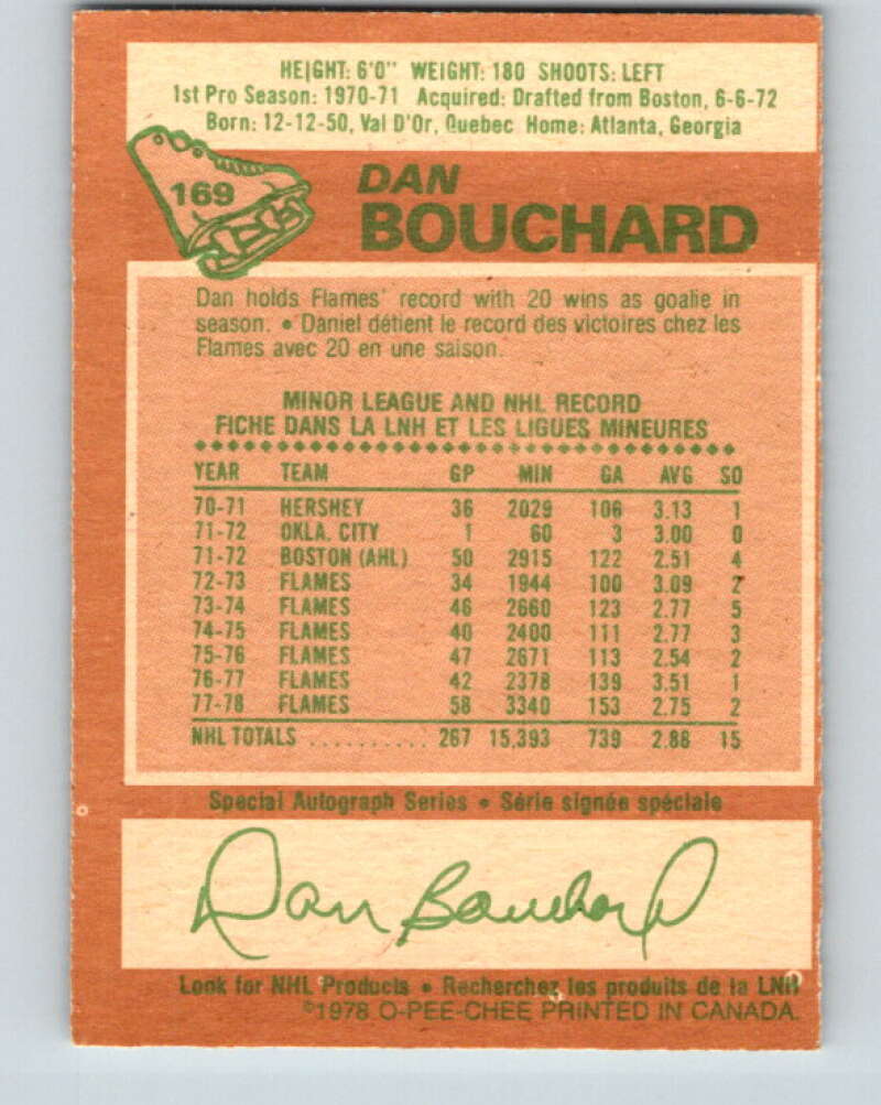 1978-79 O-Pee-Chee #169 Dan Bouchard  Atlanta Flames  V23256