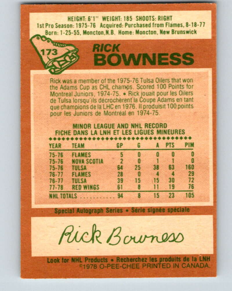 1978-79 O-Pee-Chee #173 Rick Bowness St. Louis Blues  V23303