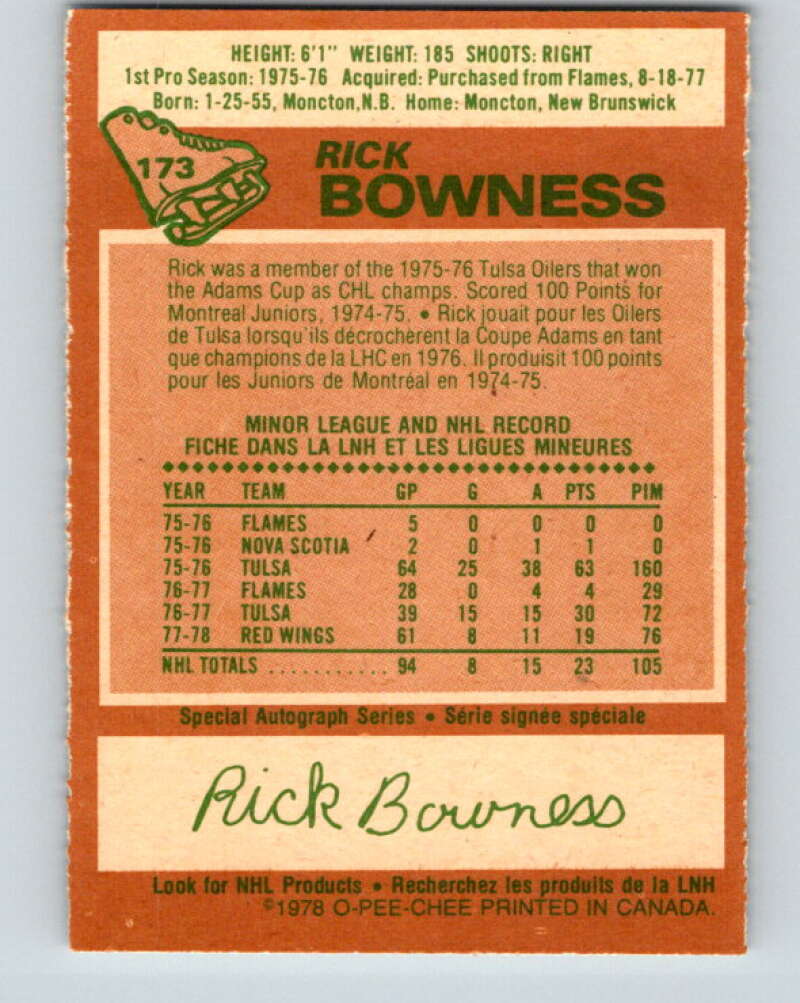 1978-79 O-Pee-Chee #173 Rick Bowness St. Louis Blues  V23305