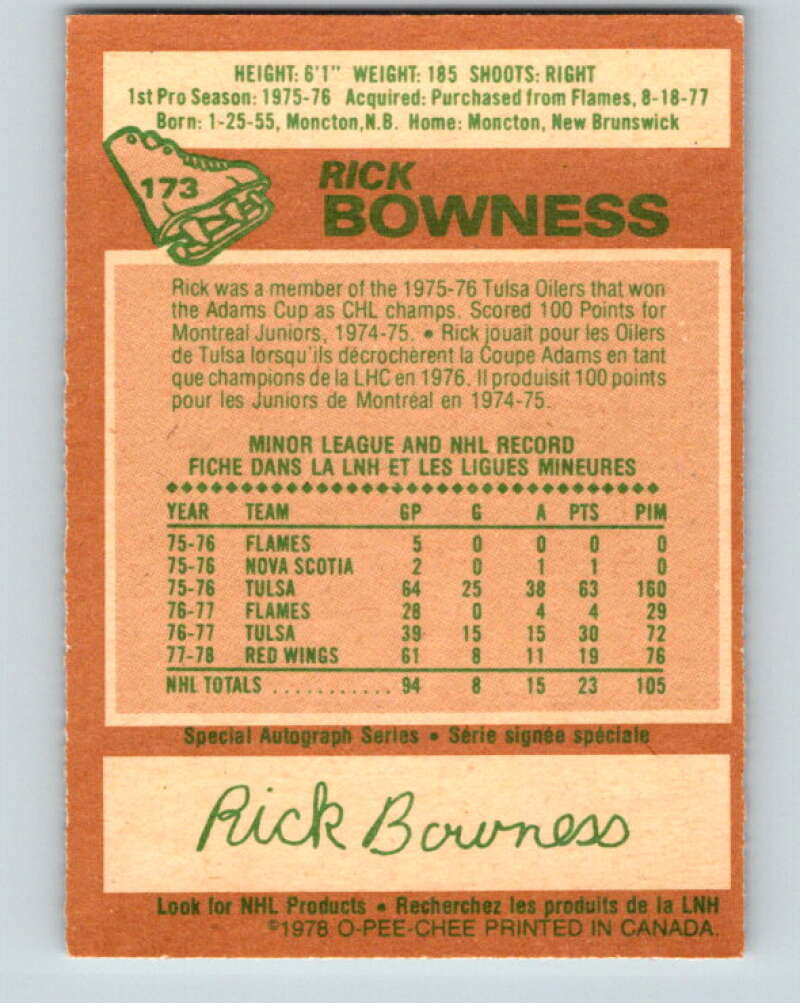 1978-79 O-Pee-Chee #173 Rick Bowness St. Louis Blues  V23306