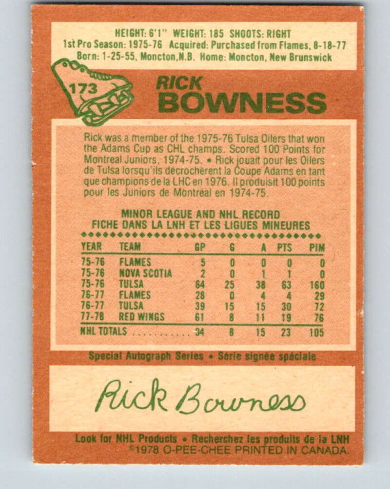 1978-79 O-Pee-Chee #173 Rick Bowness St. Louis Blues  V23308