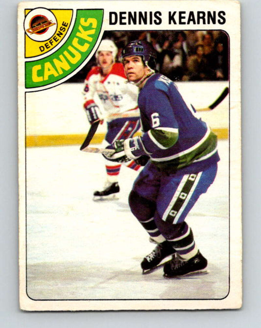 1978-79 O-Pee-Chee #191 Dennis Kearns  Vancouver Canucks  V23575