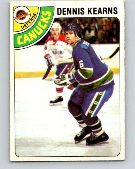 1978-79 O-Pee-Chee #191 Dennis Kearns  Vancouver Canucks  V23582