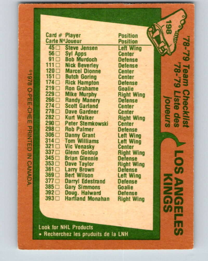 1978-79 O-Pee-Chee #198 Los Angeles Kings TC   V23686