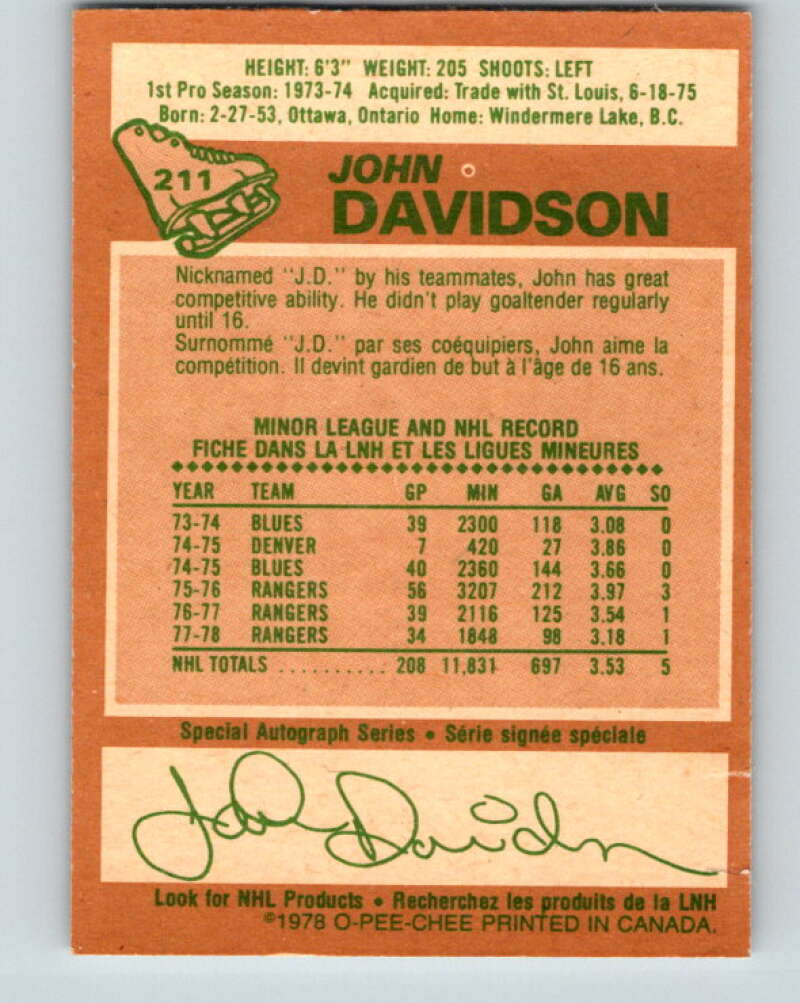 1978-79 O-Pee-Chee #221 Dave Maloney  New York Rangers  V23995