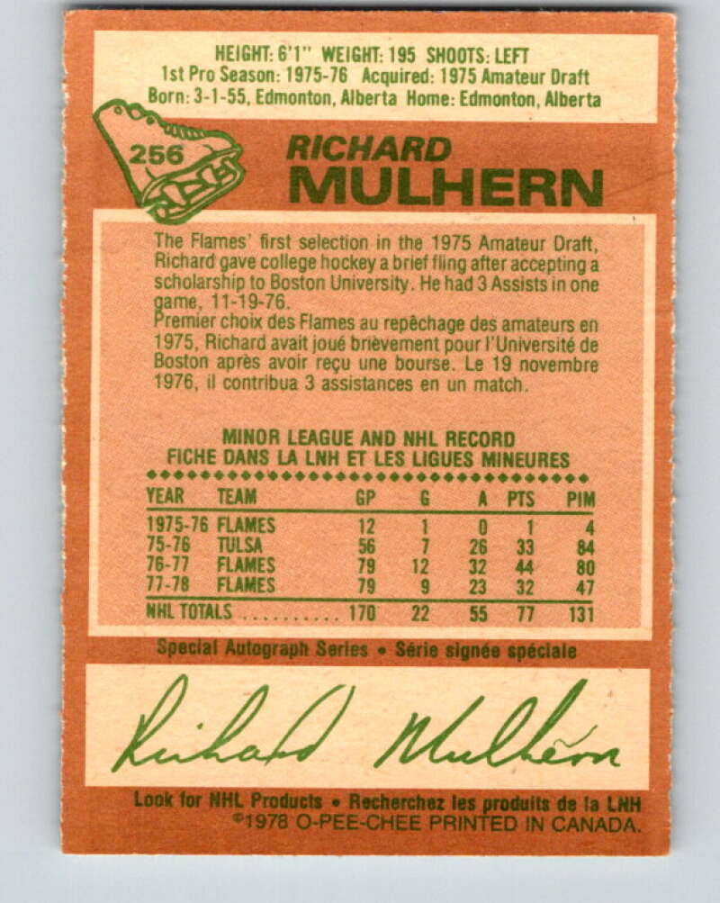 1978-79 O-Pee-Chee #256 Richard Mulhern  Atlanta Flames  V24478