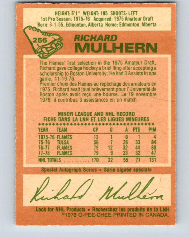1978-79 O-Pee-Chee #256 Richard Mulhern  Atlanta Flames  V24481