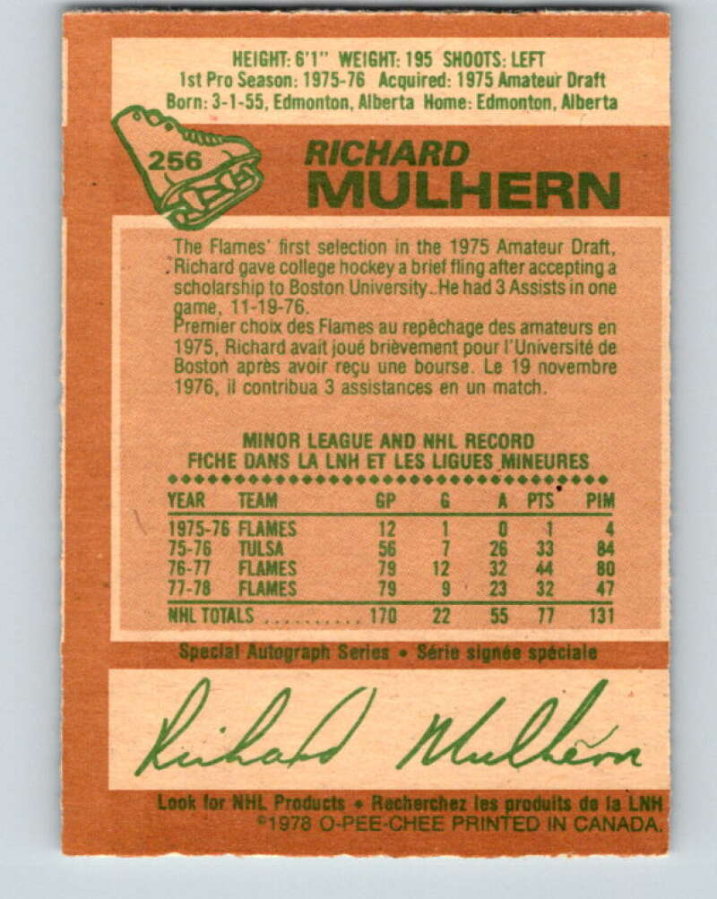 1978-79 O-Pee-Chee #256 Richard Mulhern  Atlanta Flames  V24486