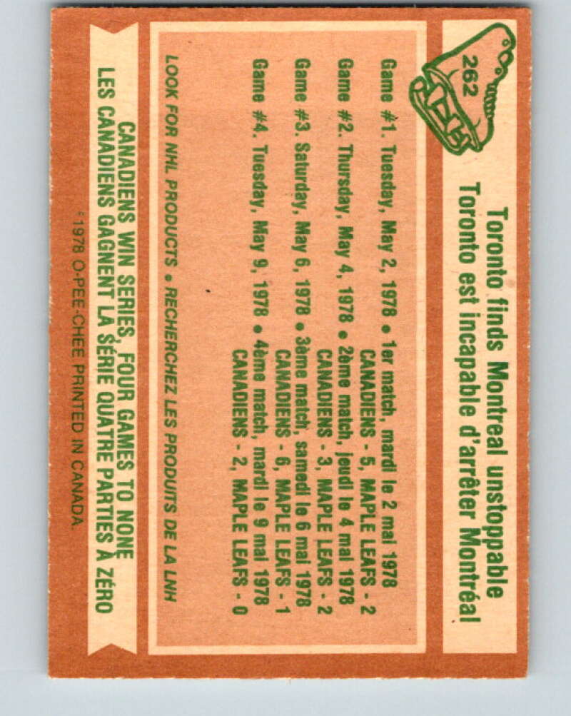 1978-79 O-Pee-Chee #262 Stanley Cup Semi-Finals   V24559