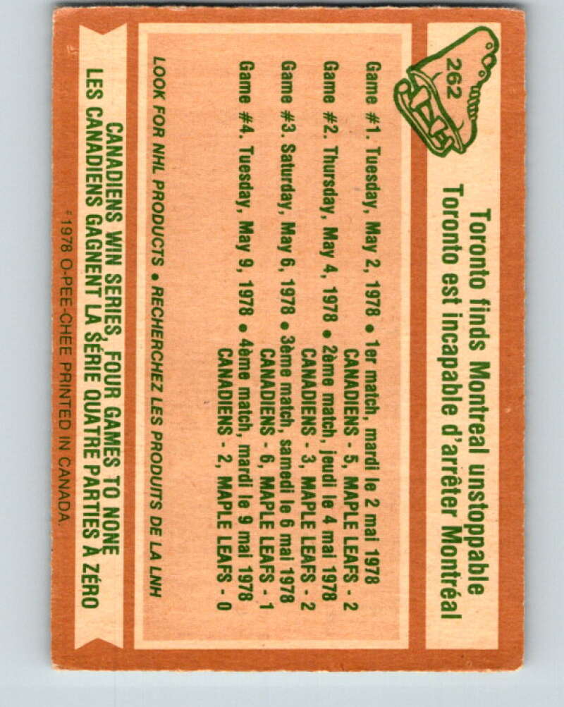 1978-79 O-Pee-Chee #262 Stanley Cup Semi-Finals   V24566