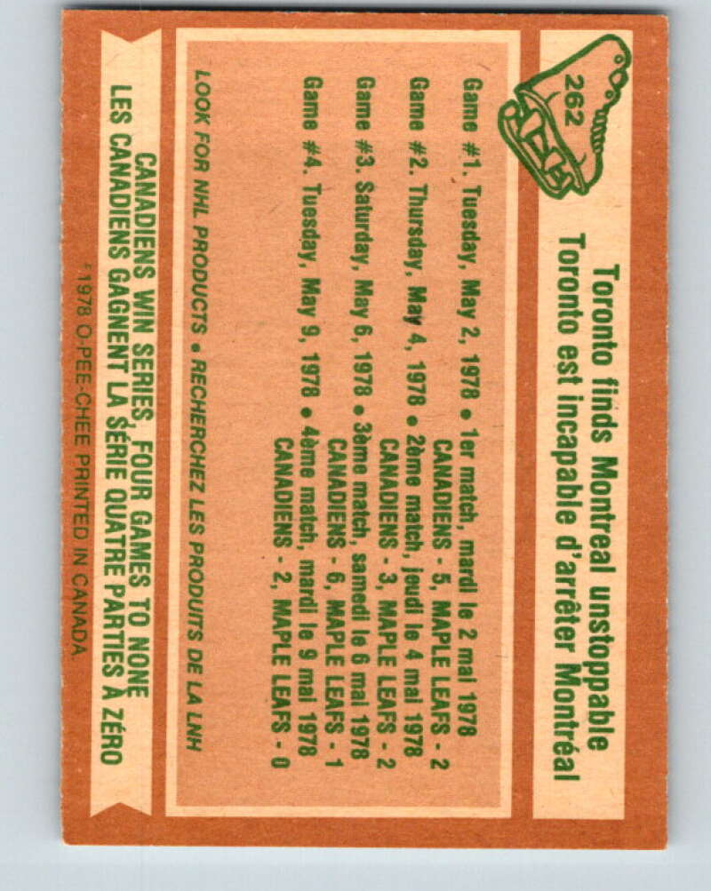 1978-79 O-Pee-Chee #262 Stanley Cup Semi-Finals   V24568