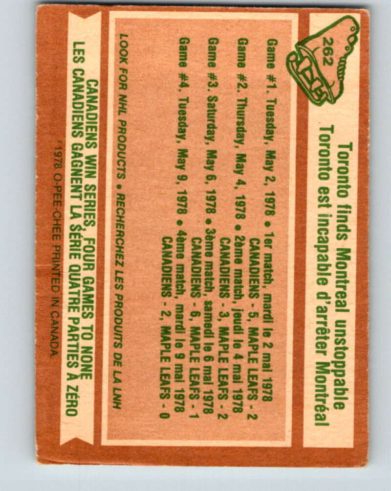 1978-79 O-Pee-Chee #262 Stanley Cup Semi-Finals   V24570