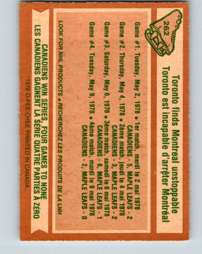 1978-79 O-Pee-Chee #262 Stanley Cup Semi-Finals   V24571