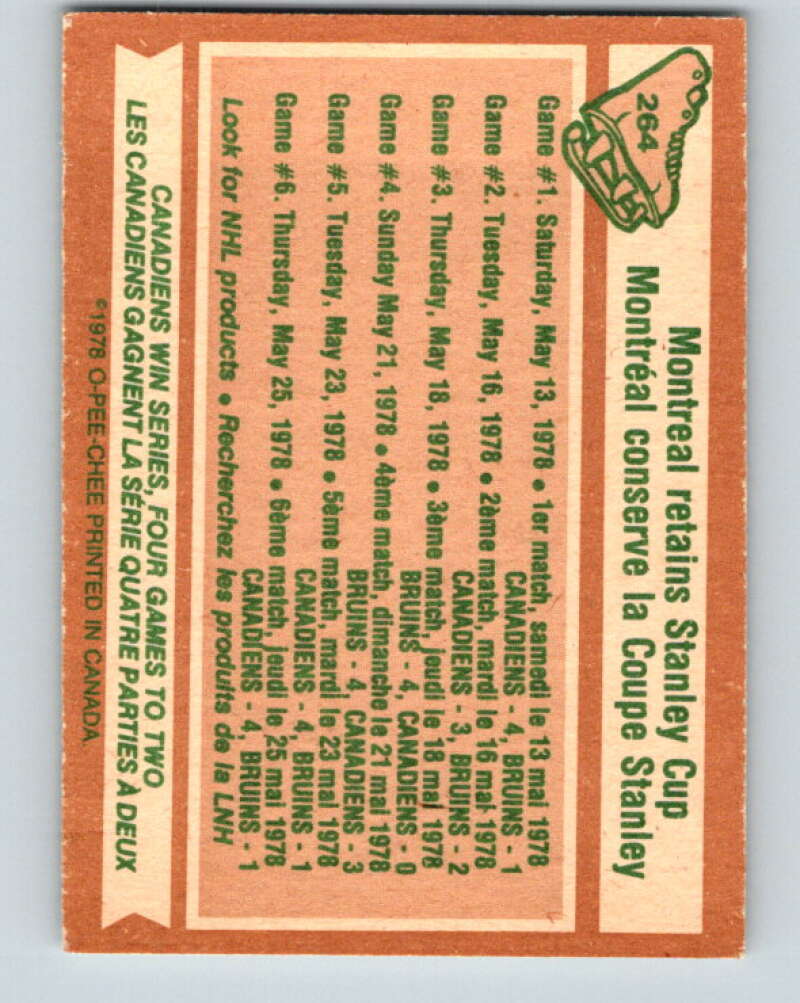 1978-79 O-Pee-Chee #264 Stanley Cup  Montreal Canadiens  V24591