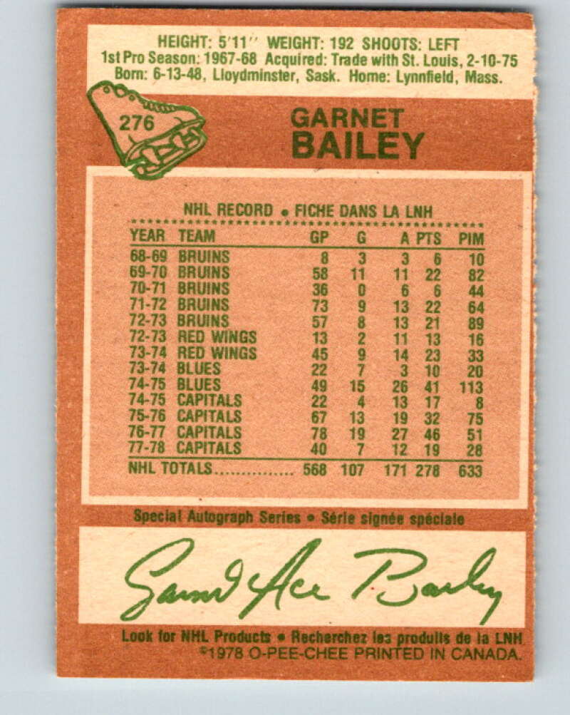 1978-79 O-Pee-Chee #276 Ace Bailey  Washington Capitals  V24745