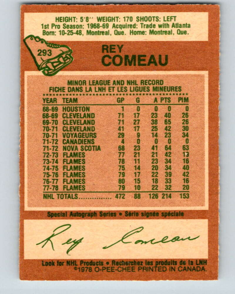 1978-79 O-Pee-Chee #293 Rey Comeau  Colorado Rockies  V24995