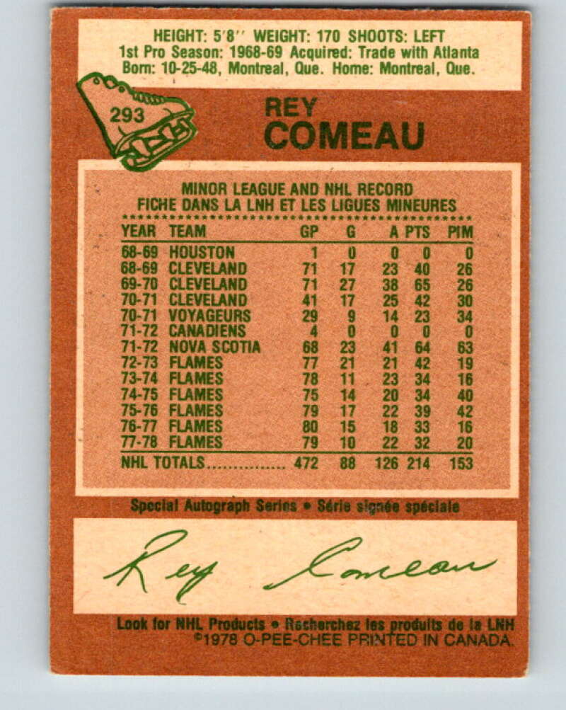 1978-79 O-Pee-Chee #293 Rey Comeau  Colorado Rockies  V24996