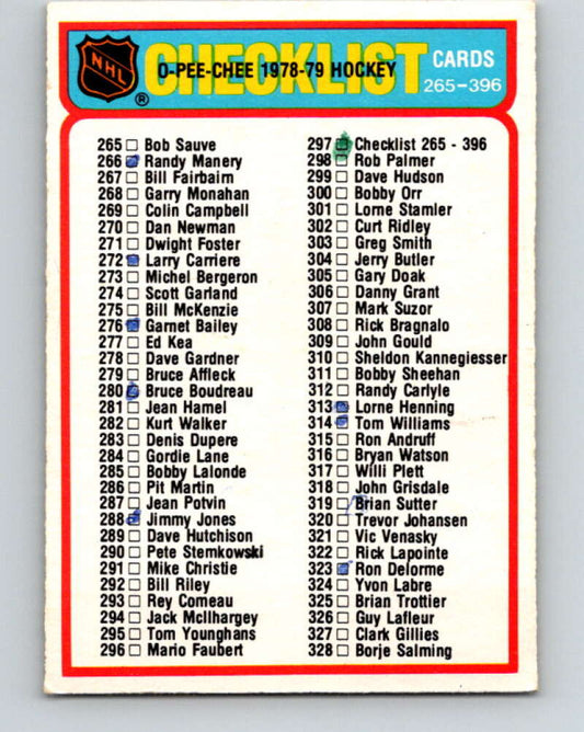 1978-79 O-Pee-Chee #297 Checklist   V25049